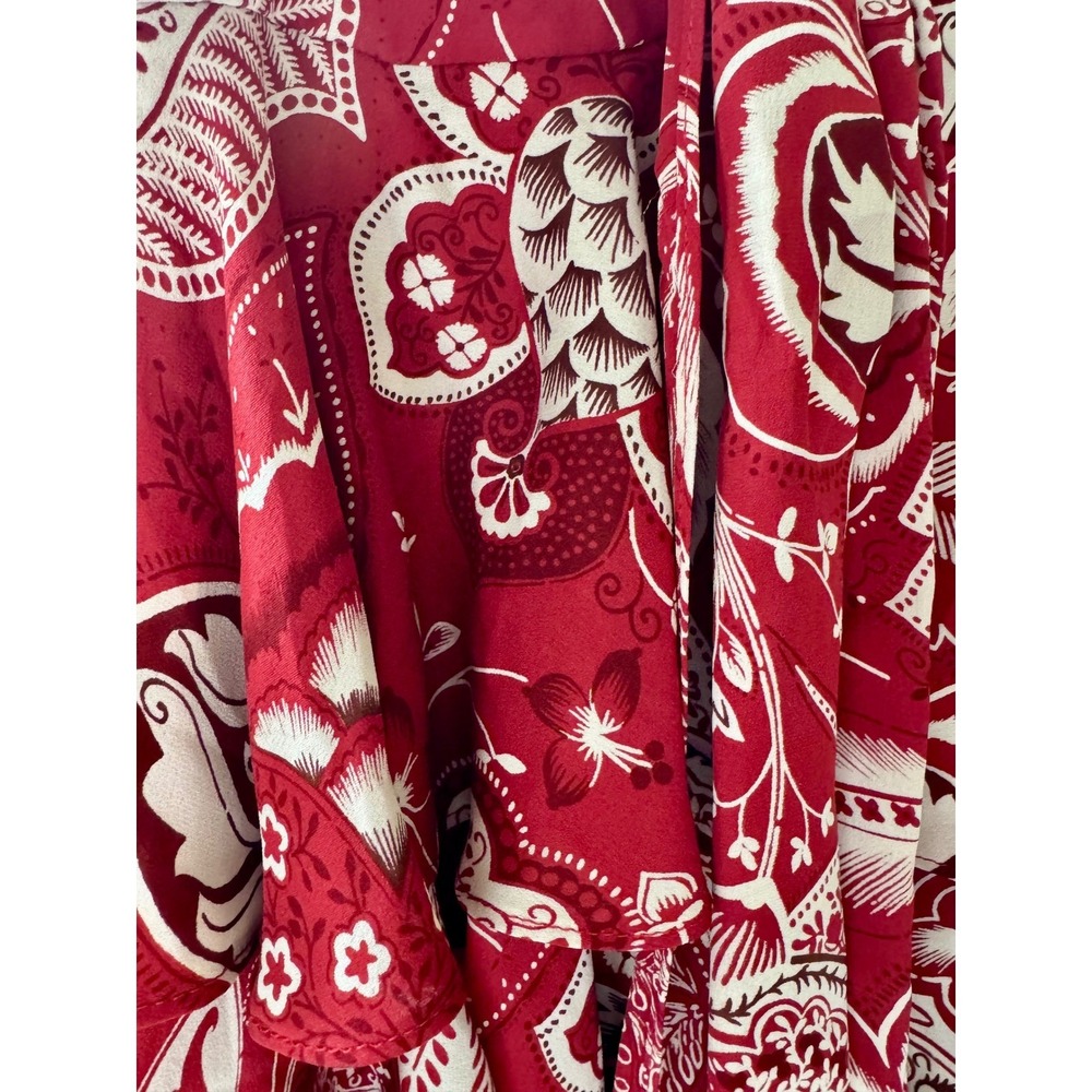 Michael Kors Collection Spring 2006 Silk Tiered Ruffle Maxi Dress Red Print NWT - Picture 8 of 13